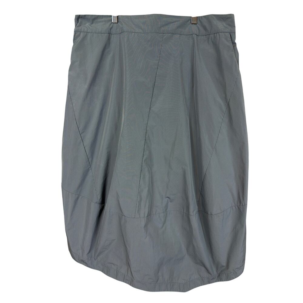 Sun Kim Gray Balloon Midi Skirt Elastic Waist Two Pocket Plus Size 1X